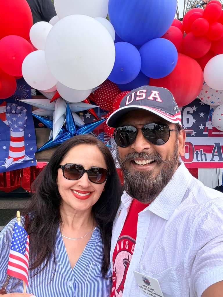 Anil Patel at a Fourth of July community celebration